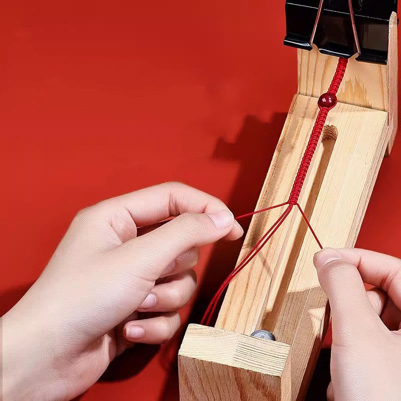 Glücksarmband aus 925er Sterlingsilber mit rotem Faden und Fu-Charakter