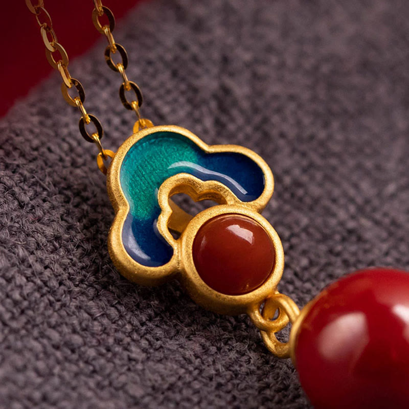 925 Sterling Silber Gold Zinnober Rot Achat Segen Halskette Ring Ohrringe Set