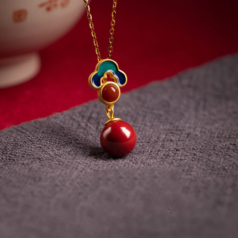 925 Sterling Silber Gold Zinnober Rot Achat Segen Halskette Ring Ohrringe Set