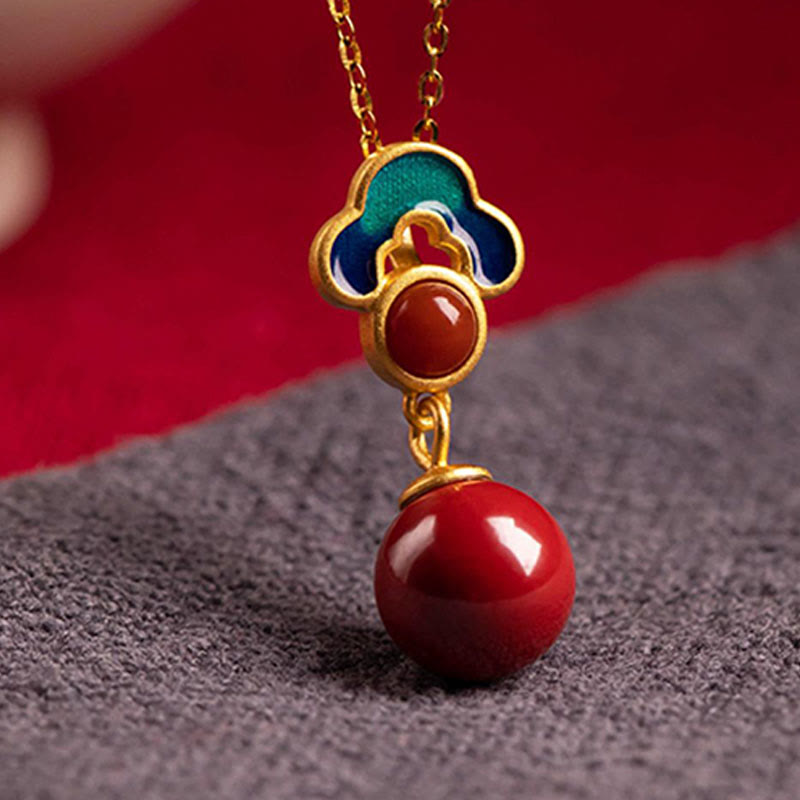 925 Sterling Silber Gold Zinnober Rot Achat Segen Halskette Ring Ohrringe Set