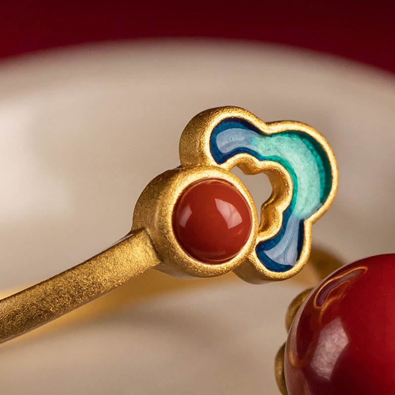 925 Sterling Silber Gold Zinnober Rot Achat Segen Halskette Ring Ohrringe Set