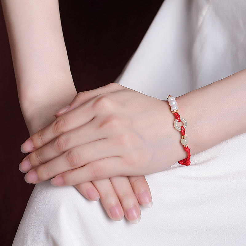 Armband mit Peace-Schnalle aus 925er Sterlingsilber, vergoldet, Hetian-Jade
