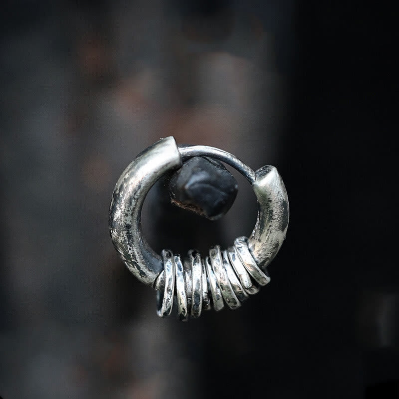 Handgehämmerte spirituelle Schutzohrringe aus 925er Sterlingsilber