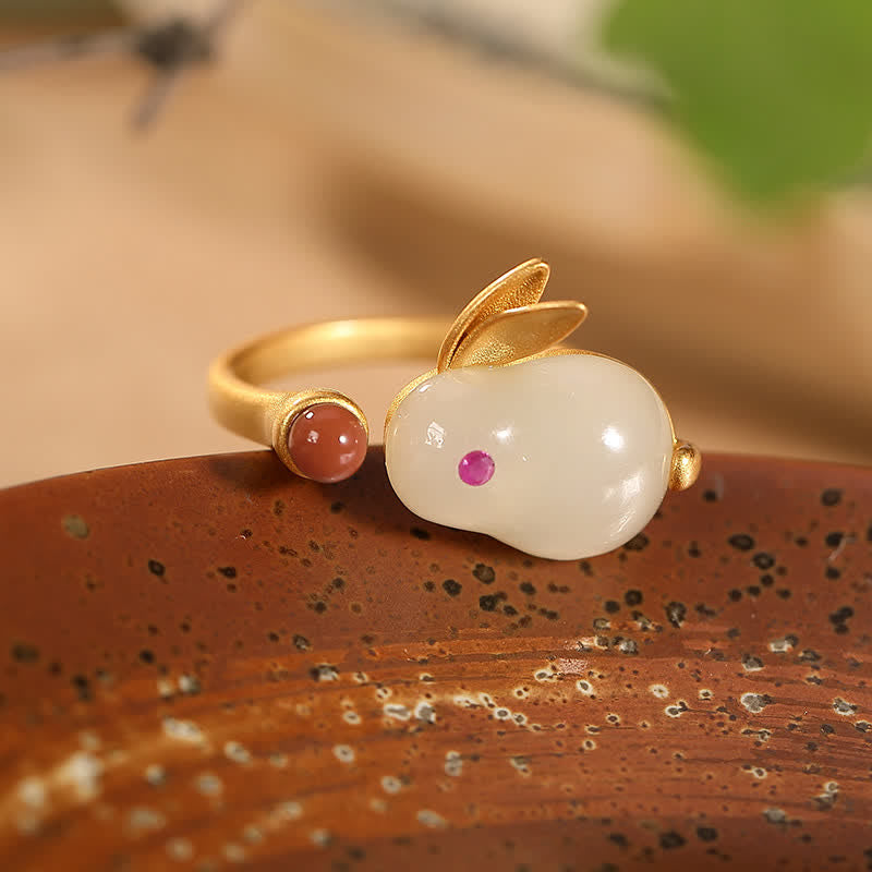 925 Sterling Silber Hetian Jade Glück Ring Ohrringe Halskette Anhänger