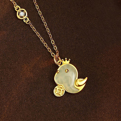 Halskette mit Schlangenanhänger aus Hetian-Jade und rotem Achat, 925er Sterlingsilber