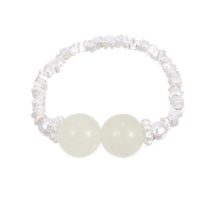 925 Sterling Silber Hetian Jade Ring - 6mm