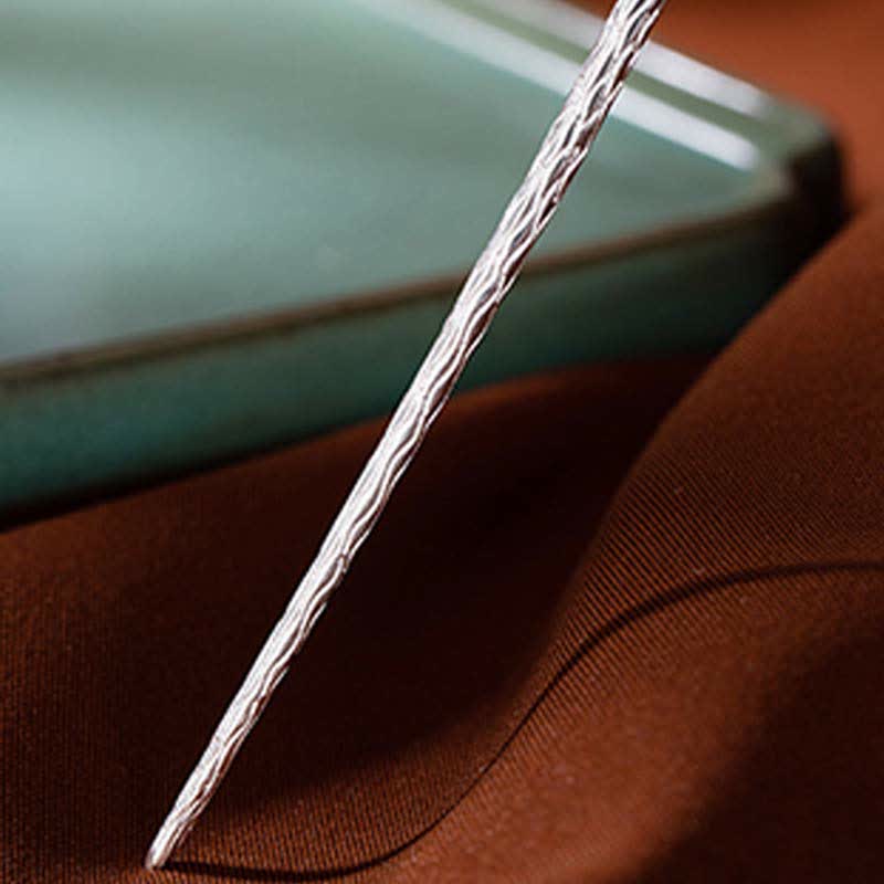 925 Sterling Silber Hetian Weiße Jade Blume Segen Chinesische Haarnadel