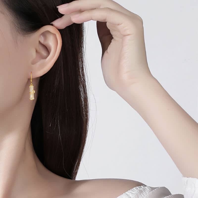 Jade-Ohrringe aus 925er Sterlingsilber für Wohlstand und Schutz