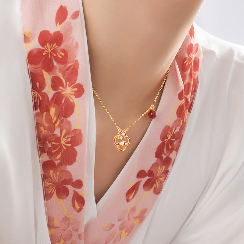 925 Sterling Silber Koi Fisch Schmuckset mit roter Achatperle