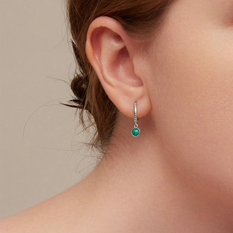 925 Sterling Silber Malachit Anti-Angst Tropfen Ohrringe