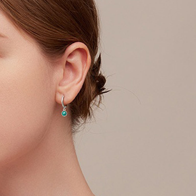 925 Sterling Silber Malachit Anti-Angst Tropfen Ohrringe