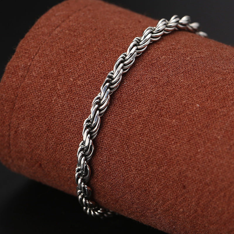 Armband aus 925er Sterlingsilber „Om Mani Padme Hum“, 18 cm, Frieden und Liebe