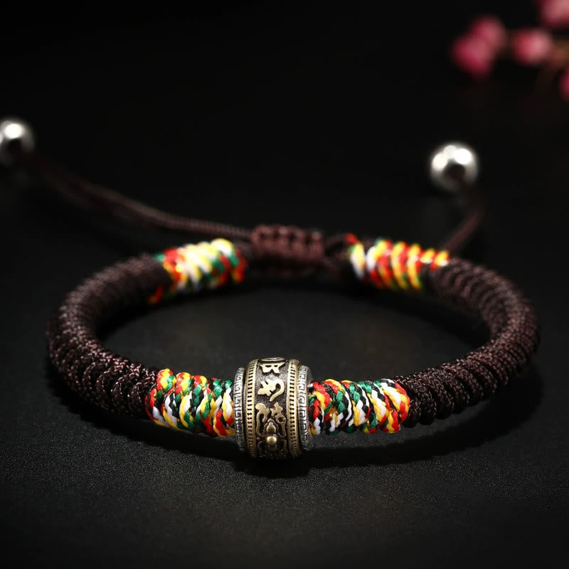 925 Sterling Silber Om Mani Padme Hum King Kong Knoten Glaube Armband