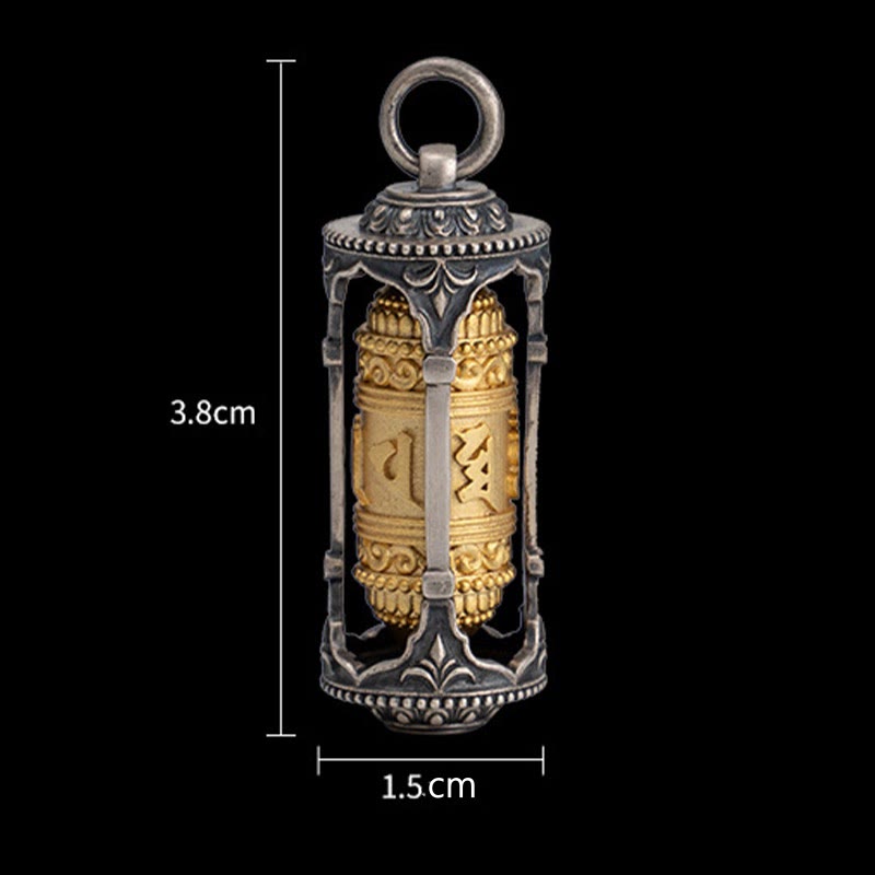 925 Sterling Silber Om Mani Padme Hum Halskette Anhänger Spirituelle Weisheit