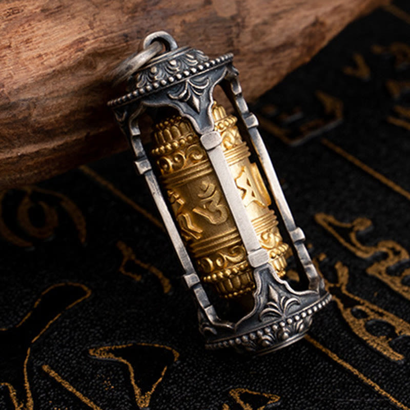 925 Sterling Silber Om Mani Padme Hum Halskette Anhänger Spirituelle Weisheit