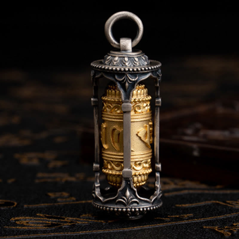 925 Sterling Silber Om Mani Padme Hum Halskette Anhänger Spirituelle Weisheit