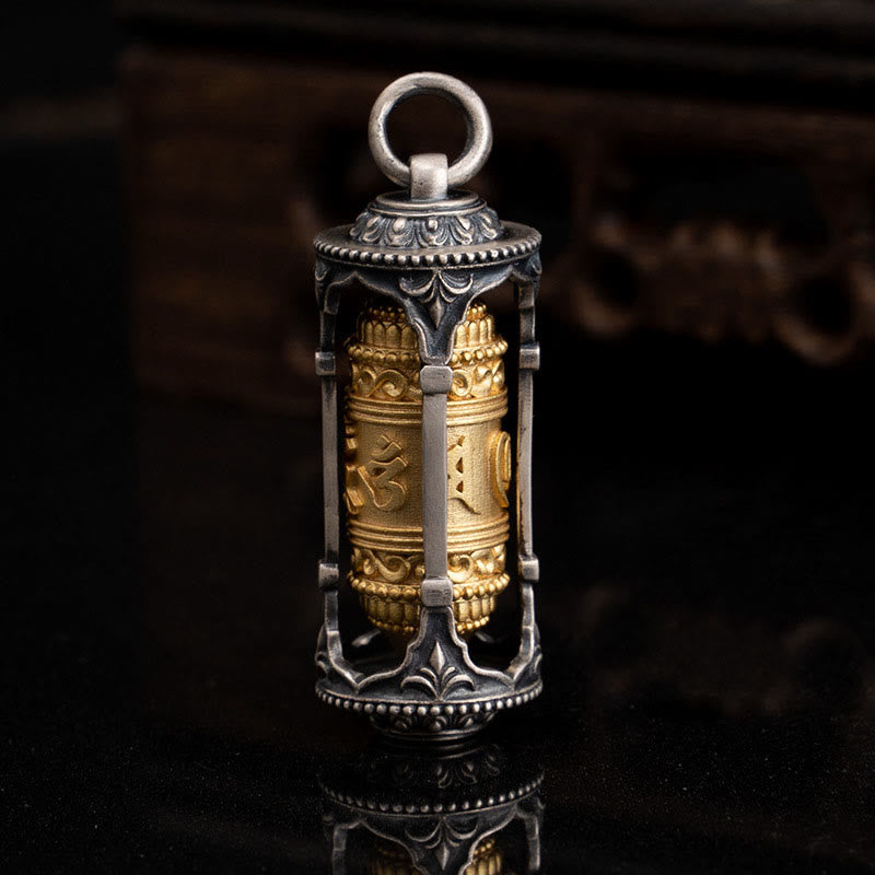 925 Sterling Silber Om Mani Padme Hum Halskette Anhänger Spirituelle Weisheit