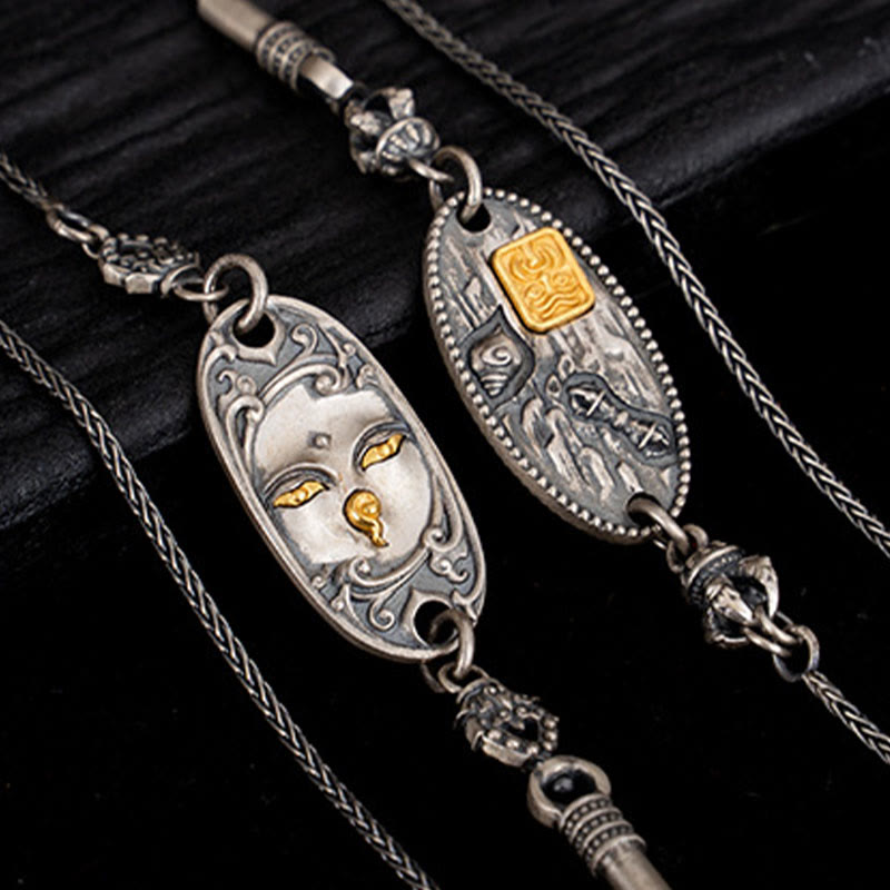925 Sterling Silber Om Mani Padme Hum Halskette | Schutzkette