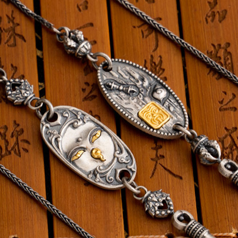 925 Sterling Silber Om Mani Padme Hum Halskette | Schutzkette