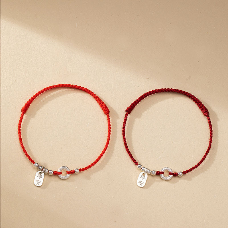 Spirituelles Armband und Fußkettchen mit Peace-Schnalle aus 925er Sterlingsilber
