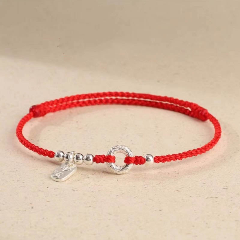 Spirituelles Armband und Fußkettchen mit Peace-Schnalle aus 925er Sterlingsilber
