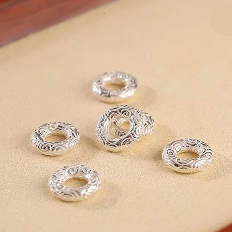 Spirituelles Armband mit Peace-Schnalle aus 925er Sterlingsilber und roter Schnur