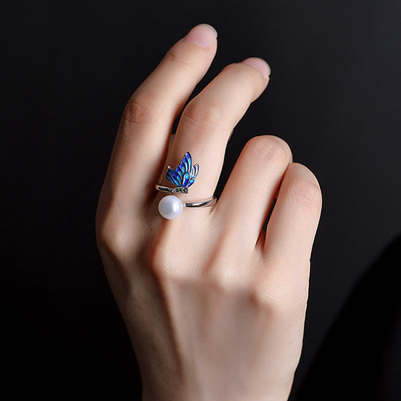 925 Sterling Silber Perlen Schmetterling Heilschmuck Set