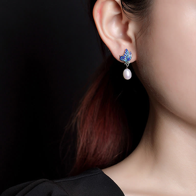 925 Sterling Silber Perlen Schmetterling Heilschmuck Set