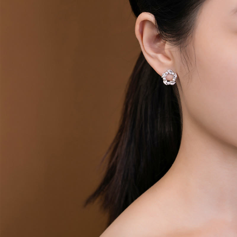 925 Sterling Silber Perlenblatt Heilung Schmuckset