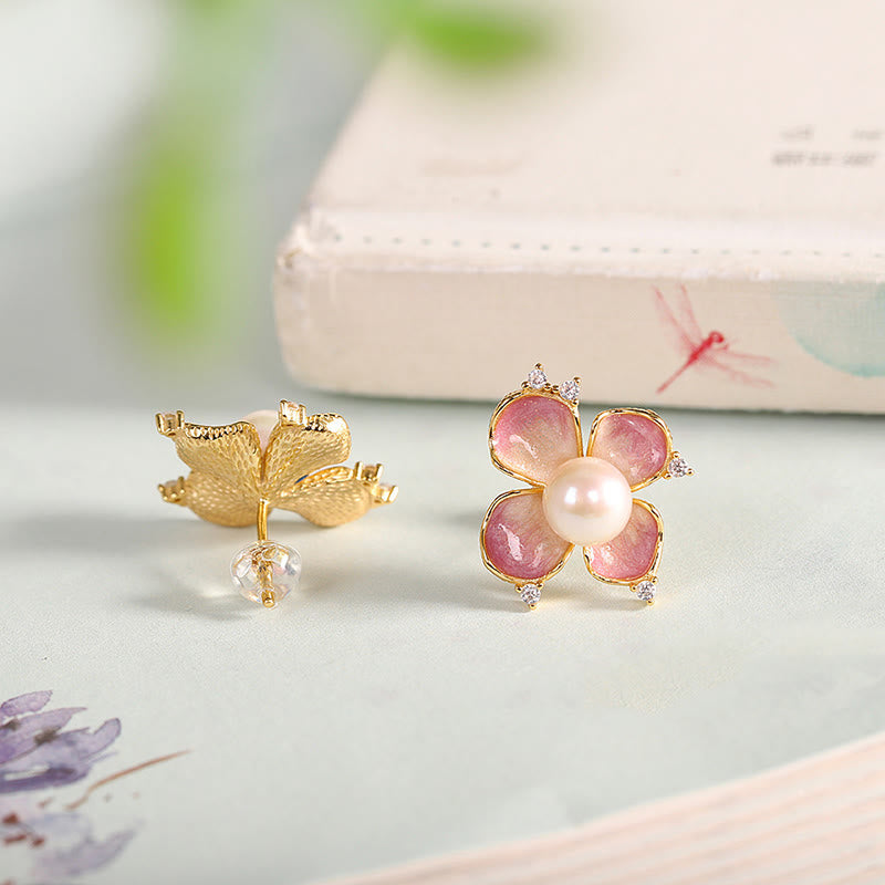 925 Sterling Silber Perlenkette &amp; Ohrringe Set | Weisheitssymbol