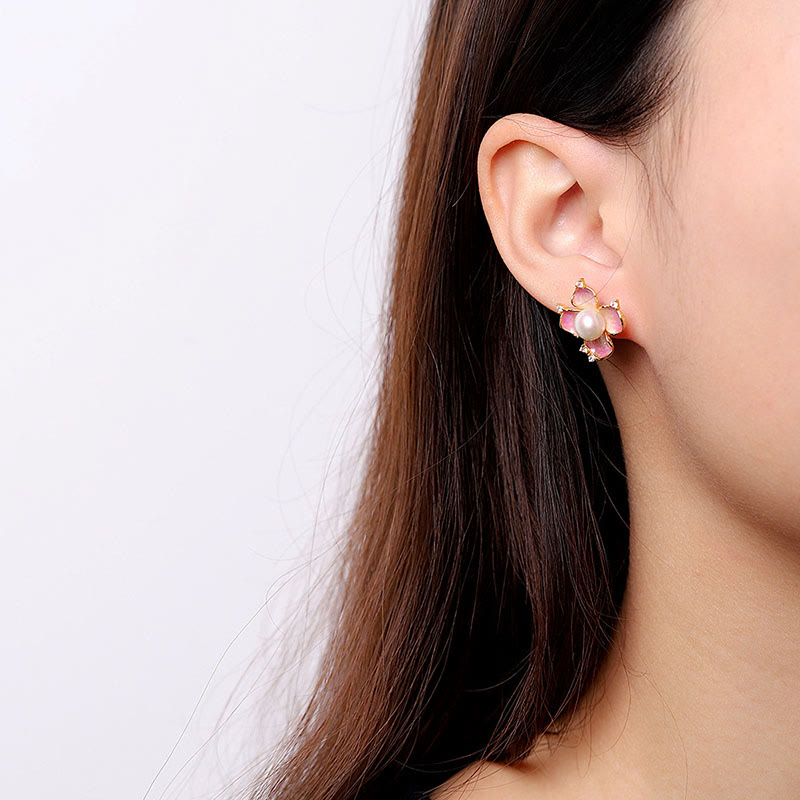 925 Sterling Silber Perlenkette &amp; Ohrringe Set | Weisheitssymbol
