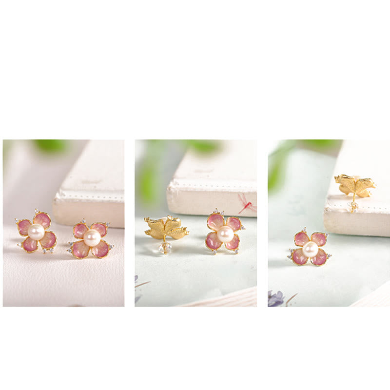 925 Sterling Silber Perlenkette &amp; Ohrringe Set | Weisheitssymbol