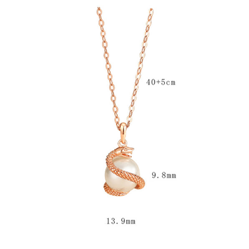 925 Sterling Silber Perlen Schlange Balance Halskette Anhänger