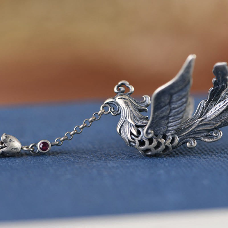 925 Sterling Silber Phönix Haarnadel | Schutzsymbol