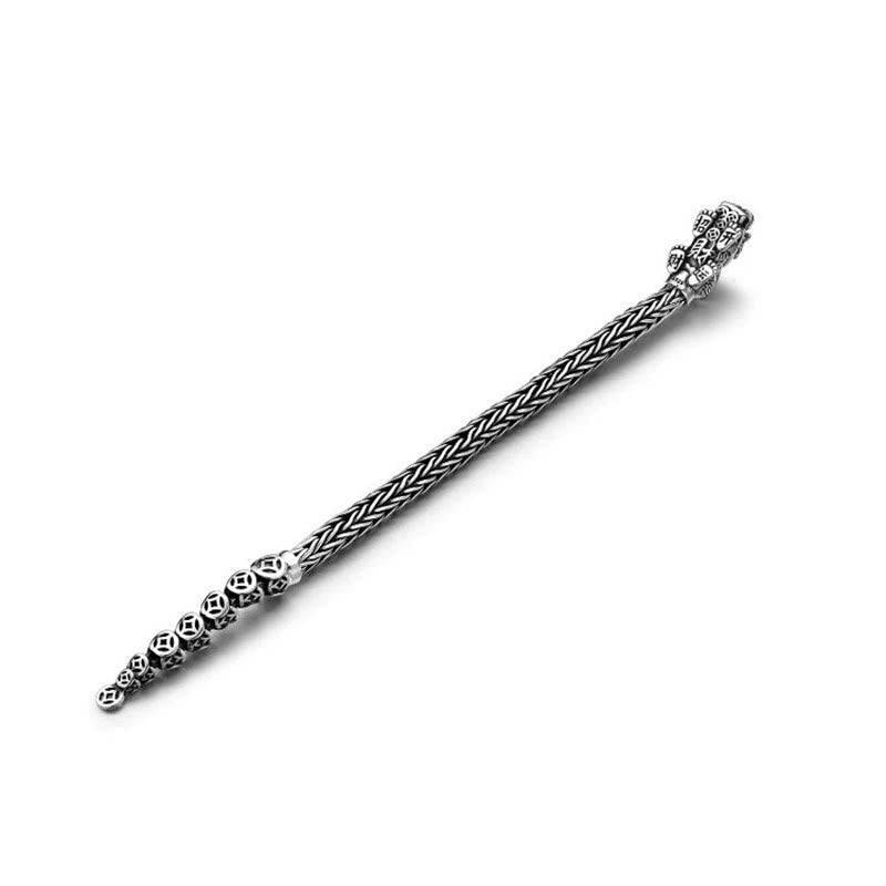 PiXiu-Reichtumsarmband aus 925er Sterlingsilber mit Kupfermünzen, 19 cm