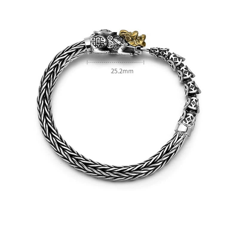 PiXiu-Reichtumsarmband aus 925er Sterlingsilber mit Kupfermünzen, 19 cm