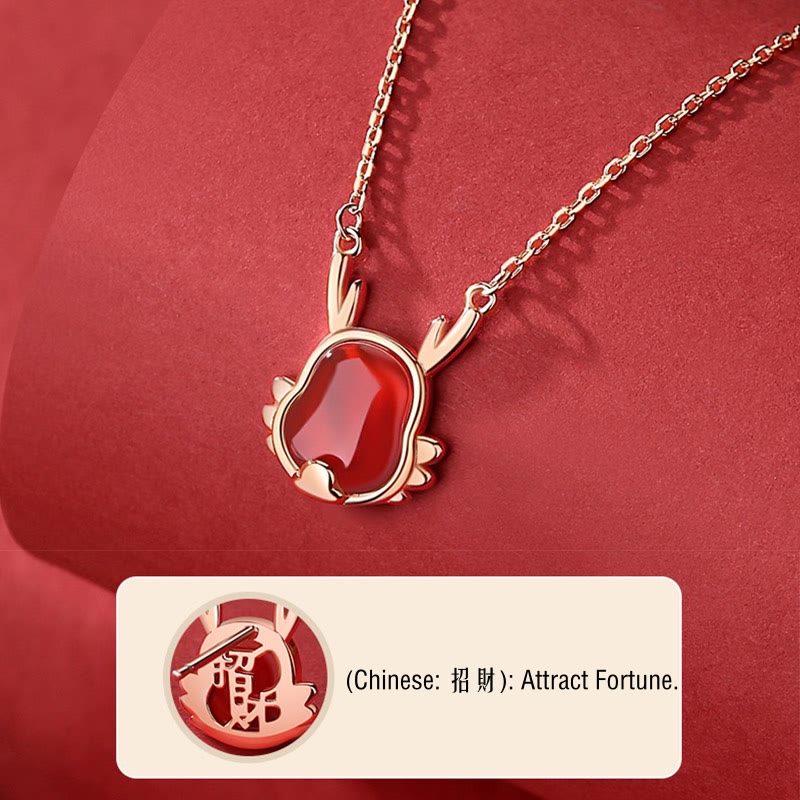 925 Sterling Silber Roter Achat Drachenschmuck für Glück und Stärke