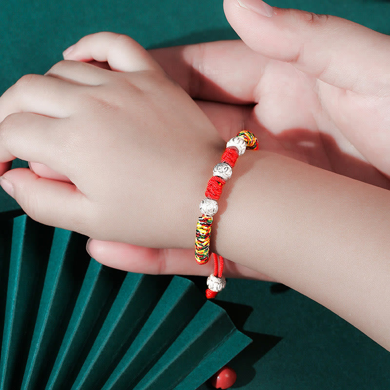 925 Sterling Silber Rotes Schnurarmband für Kinder | Stärke &amp; Schutz
