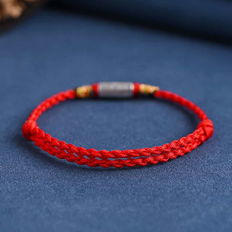 925 Sterling Silber Rotes Schnurarmband für Schutz und Stärke