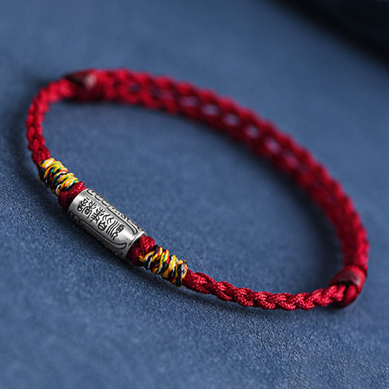 925 Sterling Silber Rotes Schnurarmband für Schutz und Stärke