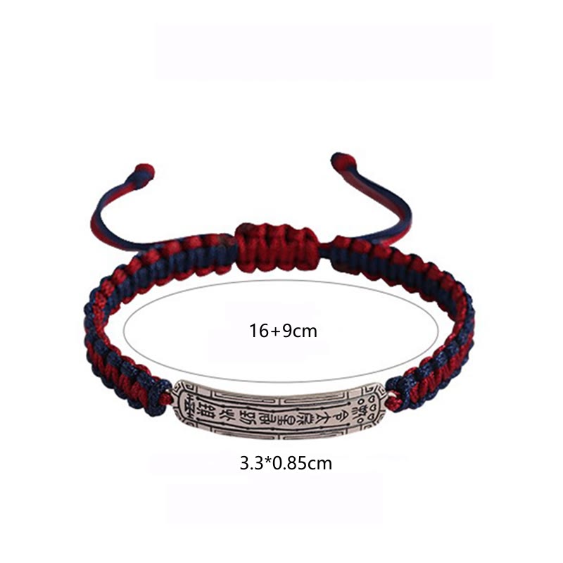 Armband mit Peace-Amulett aus 925er Sterlingsilber mit roter Schnur