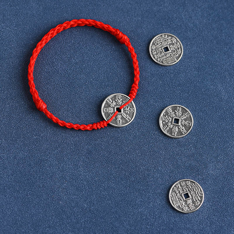 Schutzarmband aus 925er Sterlingsilber mit roter Schnur
