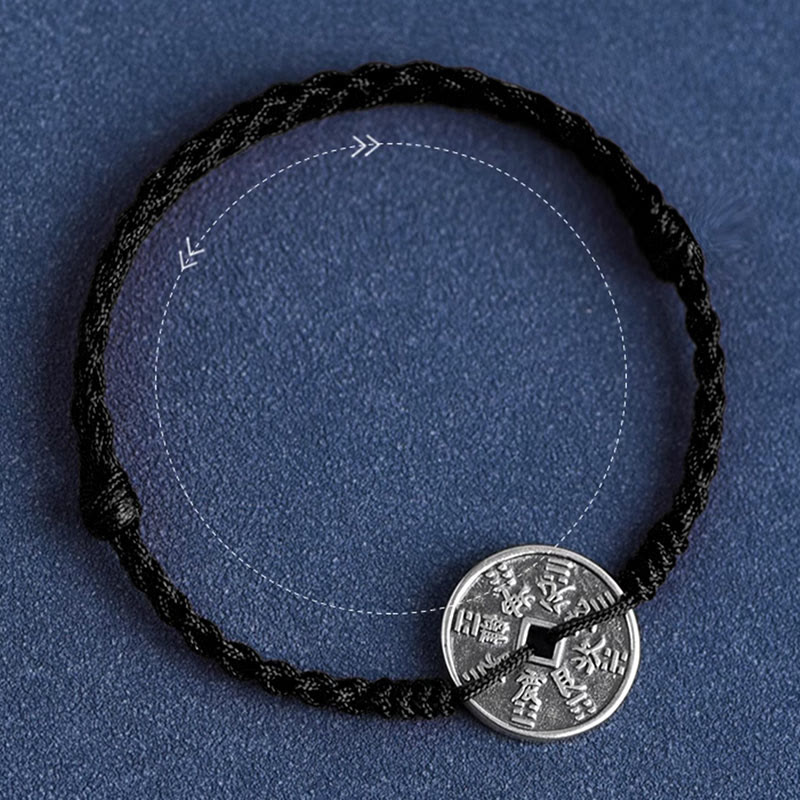 Schutzarmband aus 925er Sterlingsilber mit roter Schnur
