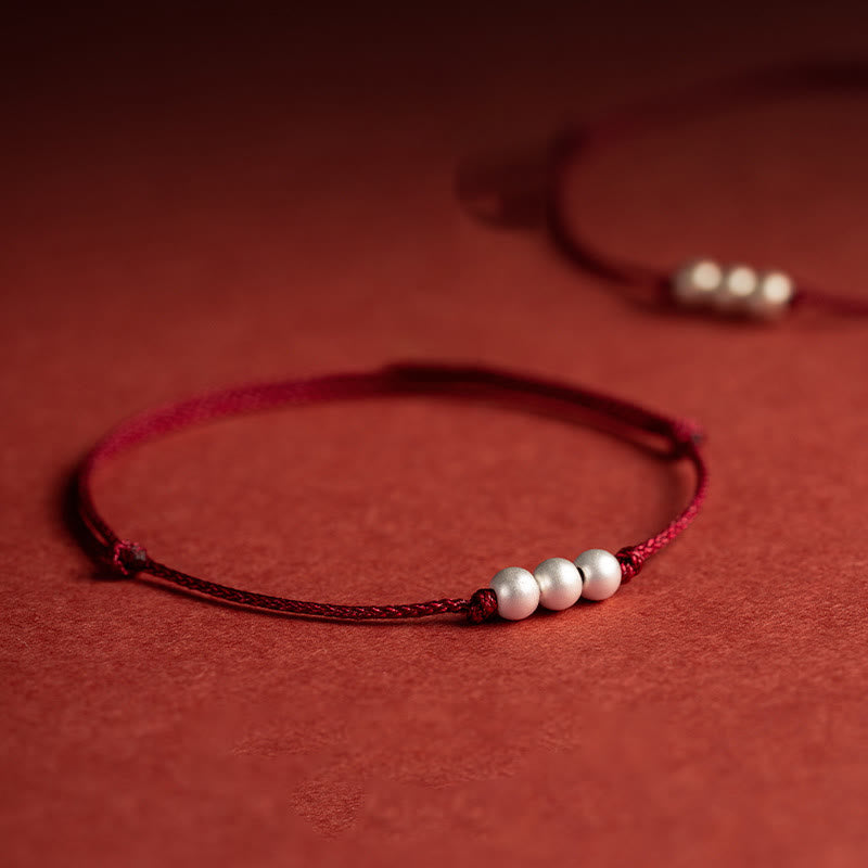 925 Sterling Silber Rote Schnur Schutzarmband Fußkettchen