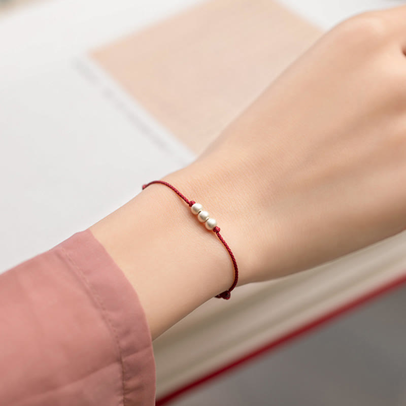 925 Sterling Silber Rote Schnur Schutzarmband Fußkettchen
