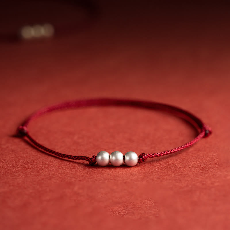 925 Sterling Silber Rote Schnur Schutzarmband Fußkettchen