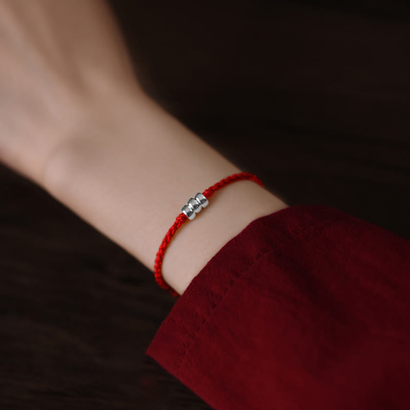 925 Sterling Silber Rote Schnur Schutzarmband Fußkettchen