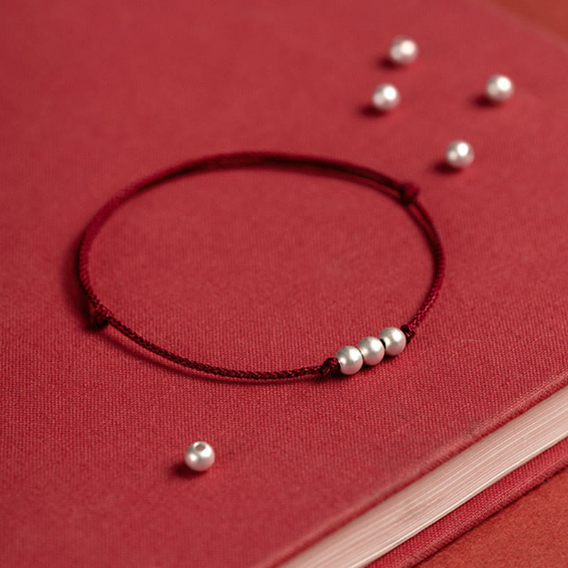 925 Sterling Silber Rote Schnur Schutzarmband Fußkettchen