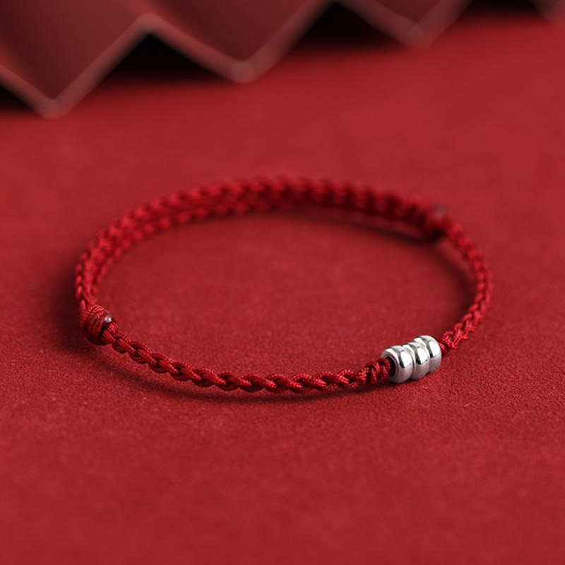 925 Sterling Silber Rote Schnur Schutzarmband Fußkettchen