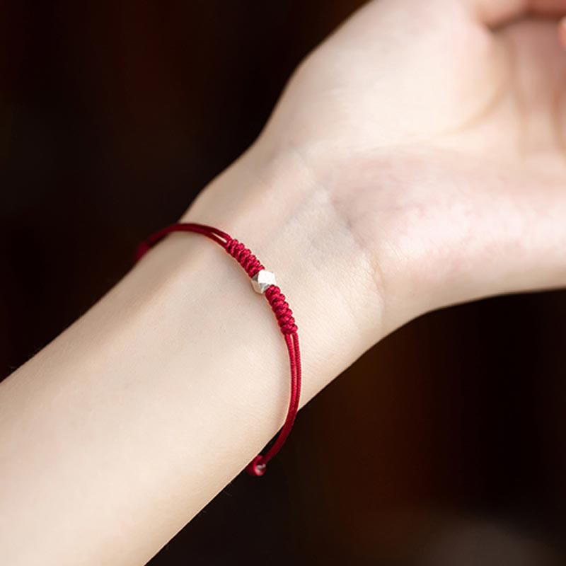 925 Sterling Silber Rote Schnur Schutzarmband Unisex